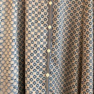 Max Studio Blue and White Floral Shirt